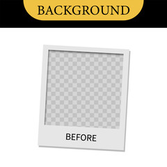 Template background before and after. Before and after photo frame. Comparison banner with empty space. Vector illustration