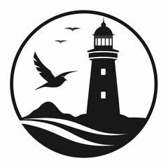 lighthouse silhouette vector