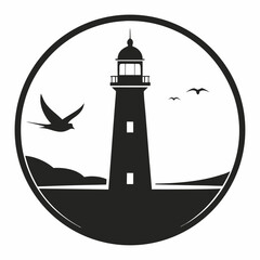 lighthouse silhouette vector