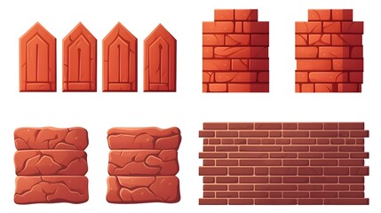 Professional Cartoon Illustration of Brick Wall Layers for Building Projects