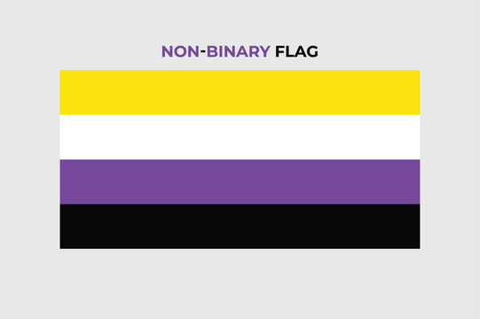 Colorful non binary flag vector art illustration