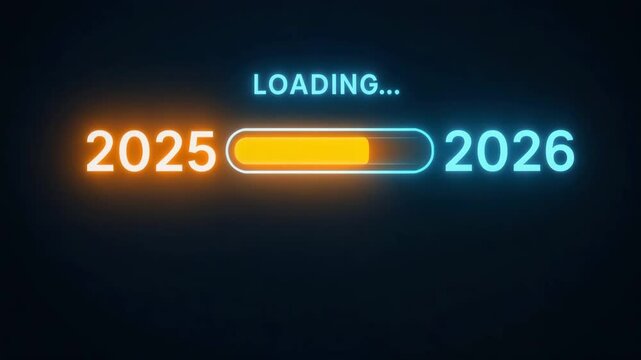 Loading Bar Progress From 2025 to 2026 New Year Concept
