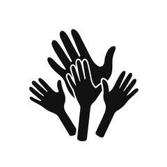 silhouette hands vector illustration