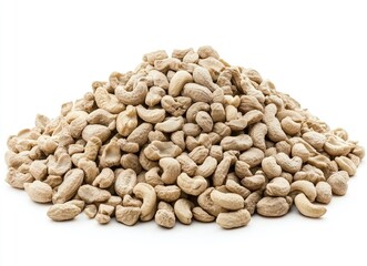 Pile of Cashew Nut on White Background
