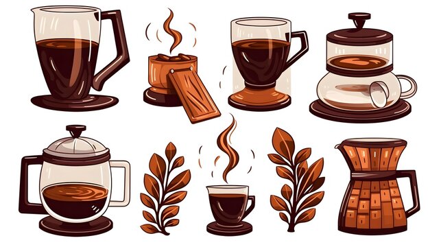 Professional Coffee Theme Cartoon Vector Illustration for Design Projects