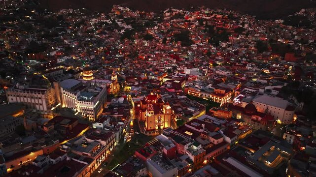 Aerial Shot of Guanajuato Mexico - Pull Out