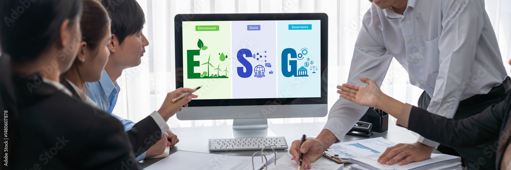 Poster business intelligence and data analysis concept. analyst team working on financial data analysis das