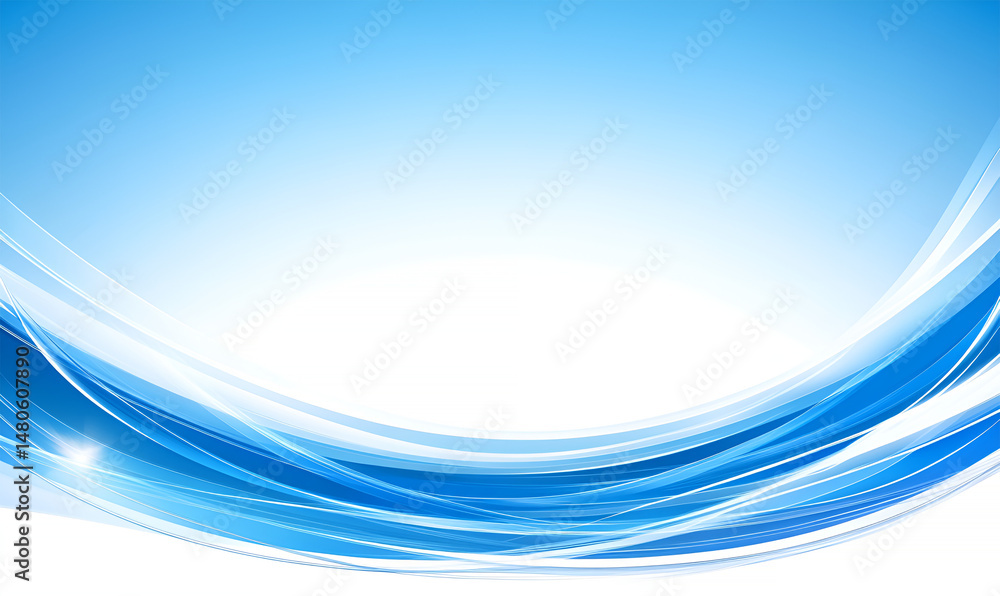 Poster abstract blue background with curved lines and light effects creating a modern artistic design suita