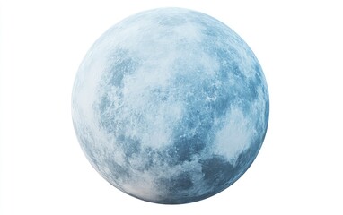 Detailed, full moon, pale blue-gray hue, craters visible