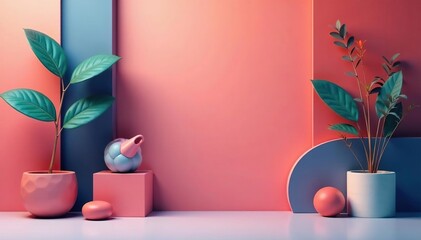 Geometric shapes, muted tones, functional objects, shape, simple, contemporary