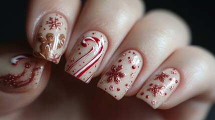Festive Christmas nail art design