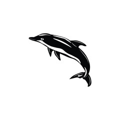 dolphin isolated on white background pictorial logo
