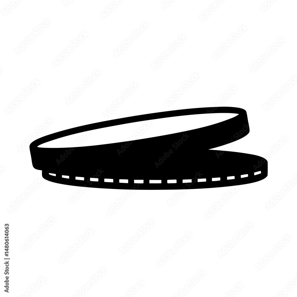 Poster abstract black and white graphic depiction of two stacked round objects