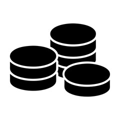 Simple vector graphic of three stacked round objects, representing monetary wealth