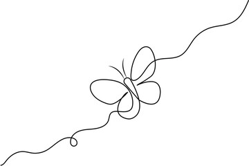 Butterfly continuous one line drawing minimalist unique vector illustration 

