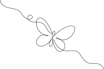 Butterfly continuous one line drawing minimalist unique vector illustration 

