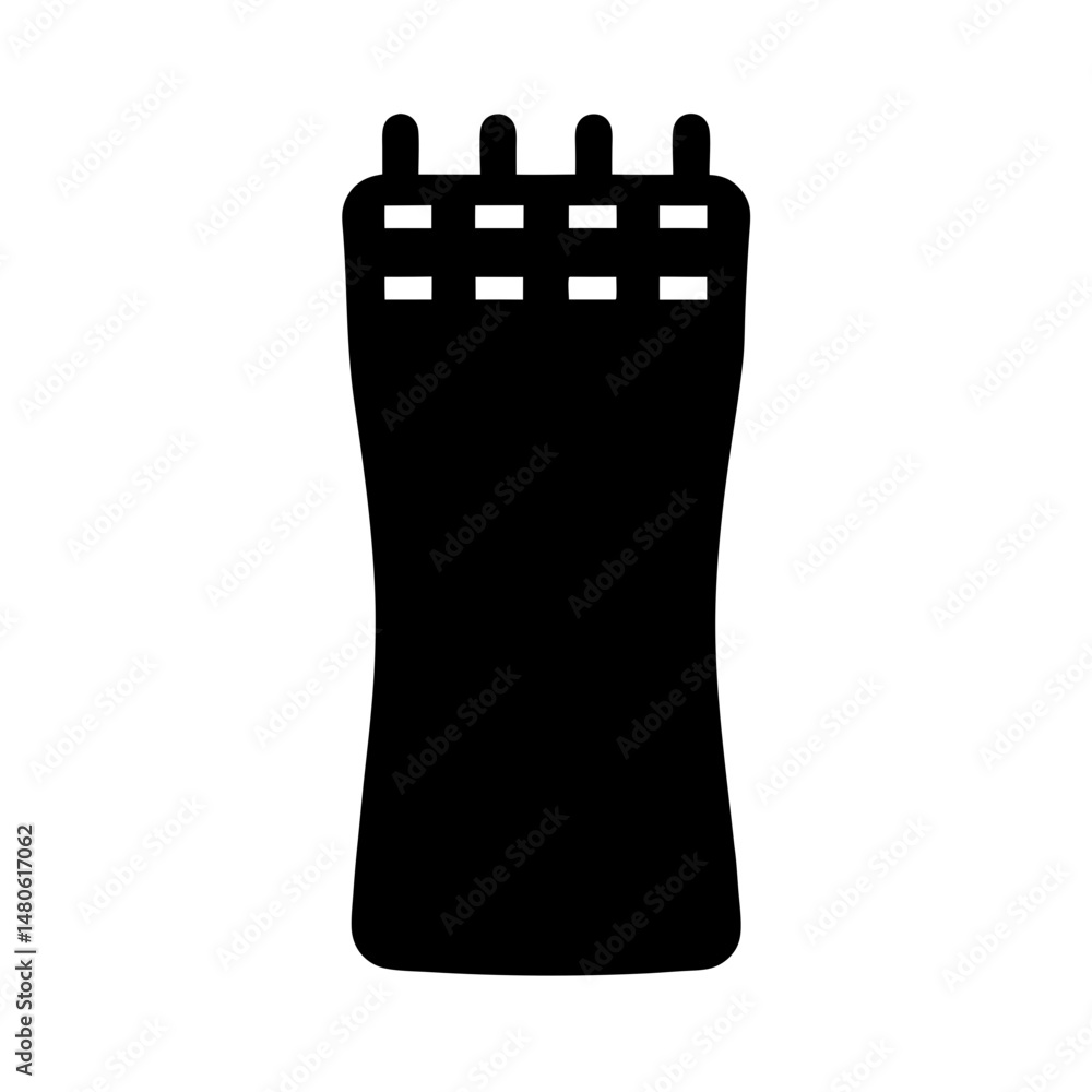 Poster stylized black icon of a skyscraper building with a unique structure