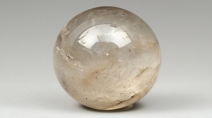 Close up of glass marble air bubble inclusion and smooth curved surface