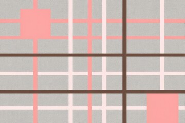 Fototapeta premium Geometric plaid pattern design in muted tones.