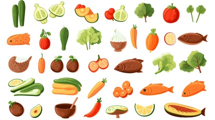 Fototapeta premium Creative Food Design Cartoon Vector Illustration for Culinary Website and Promotions