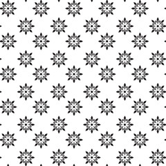 Seamless Black Floral silhouette Ornament Pattern | Elegant Decorative Flower Motif Background | Floral Pattern With Symmetrical Design Elements | Simple illustrations