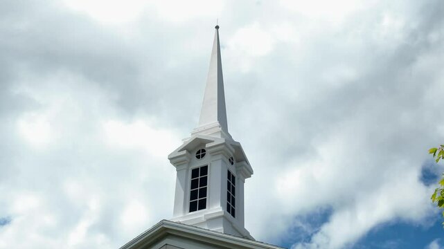 church steeple and clouds