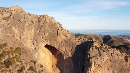 Mountain landscapes with clear blue skies on a sunny day