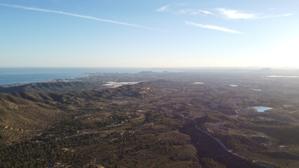 Mountain landscapes with clear blue skies on a sunny day