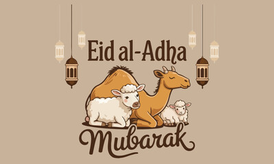Eid al adha mubarak Greetings Background. abstract Vector Illustration for greeting card, poster and banner.	