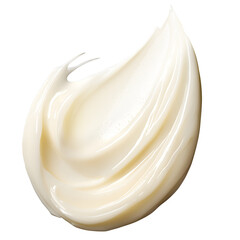 Swirled Creamy White Cosmetic Product Texture on Transparent Background