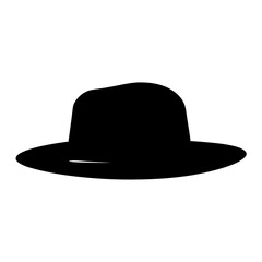 Silhouette of a stylish fedora hat in a modern and minimalist design