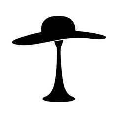 Elegant silhouette of a vintage hat stand on a white background