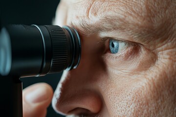 macro close-up of skin pores during dermatoscope inspection