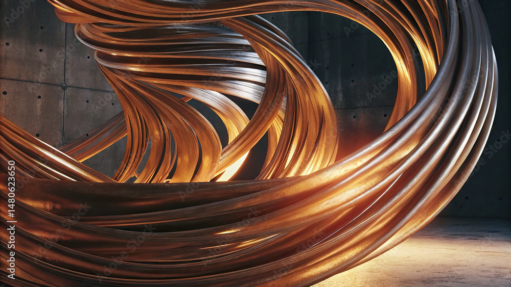Poster mesmerizing display of swirling metallic liquid forms creates intriguing visual experience, showcasi