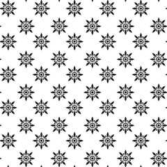 Seamless Black Floral silhouette Ornament Pattern | Elegant Decorative Flower Motif Background | Floral Pattern With Symmetrical Design Elements | Simple illustrations