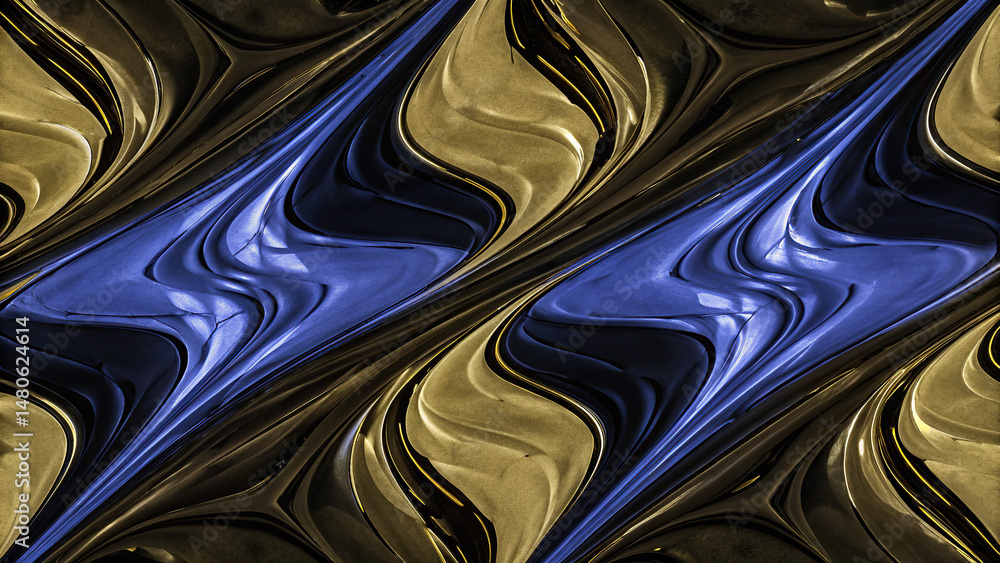 Poster futuristic liquid shapes in harmonious arrangement create mesmerizing visual experience. interplay o
