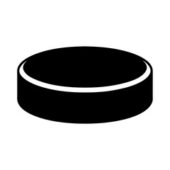 Simple black and white hockey puck icon design isolated on white background