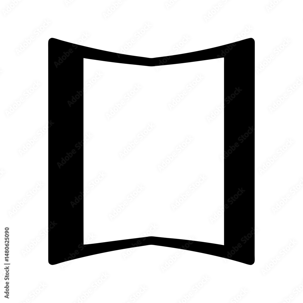 Poster black vector outline of a banner or flag shape design element