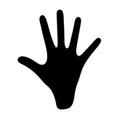 A striking image of a black hand silhouette against a white background