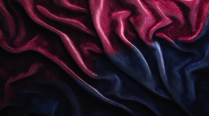 Pink and Blue Velvet Fabric with Folds