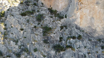 Mountain landscapes with clear blue skies on a sunny day
