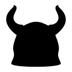 Silhouette of a Viking helmet with horns, a symbol of strength and history