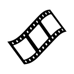 Illustration of a film strip with blank cells in black and white