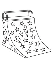Skate Ramp with Star Design Illustration