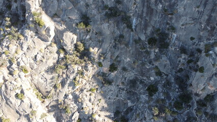 Mountain landscapes with clear blue skies on a sunny day