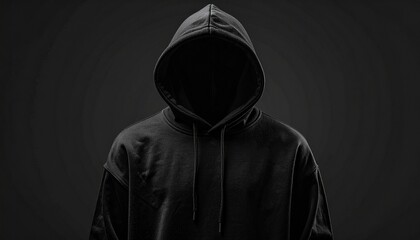 black hoodie in dark