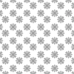 Seamless Black Floral silhouette Ornament Pattern | Elegant Decorative Flower Motif Background | Floral Pattern With Symmetrical Design Elements | Simple illustrations