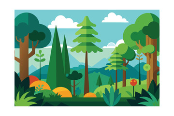 Obraz premium summer landscape with trees