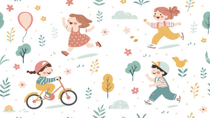 Seamless pattern featuring adorable sleeping babies, perfect for nursery decor or baby-related products.