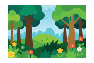 summer landscape with trees